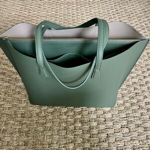 Quince Italian Leather Triple Compartment Shopper Tote